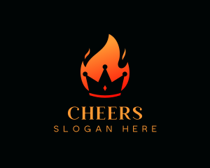 Torch - Blazing Flame Crown logo design