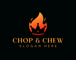 Kingdom - Blazing Flame Crown logo design
