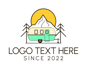 Trekking - Vacation Adventure Campervan logo design
