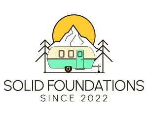 Road Trip - Vacation Adventure Campervan logo design