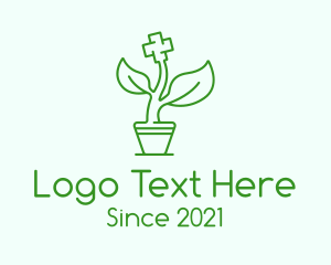 Alternative Medicine - Green Cross Medicine Plant logo design