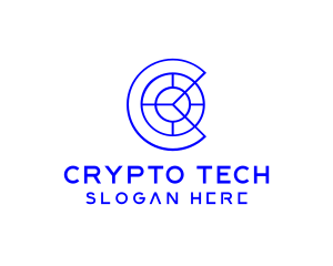 Digital Crypto Letter C logo design