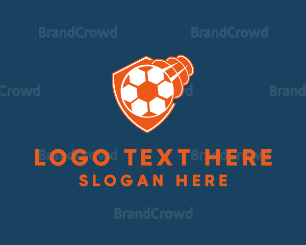 Fast Soccer Ball Badge Logo