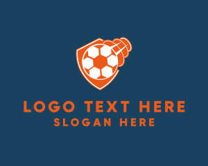 Orange - Fast Soccer Ball Badge logo design