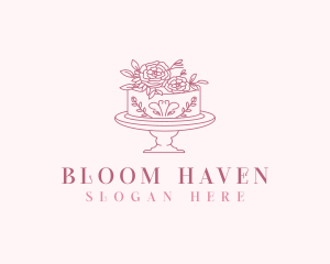 Blooming Cake Flower logo design