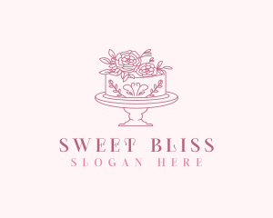 Blooming Cake Flower logo design