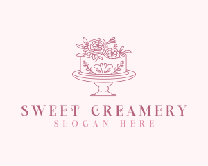 Blooming Cake Flower logo design