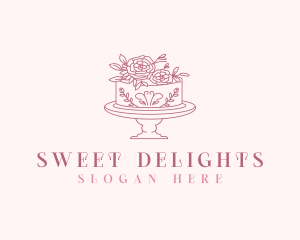 Blooming Cake Flower logo design