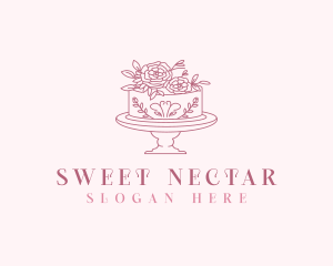 Blooming Cake Flower logo design