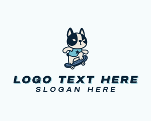 Skater - Skateboarding Puppy Dog logo design