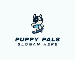 Skateboarding Puppy Dog logo design