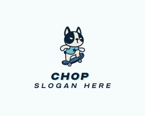 Puppy - Skateboarding Puppy Dog logo design