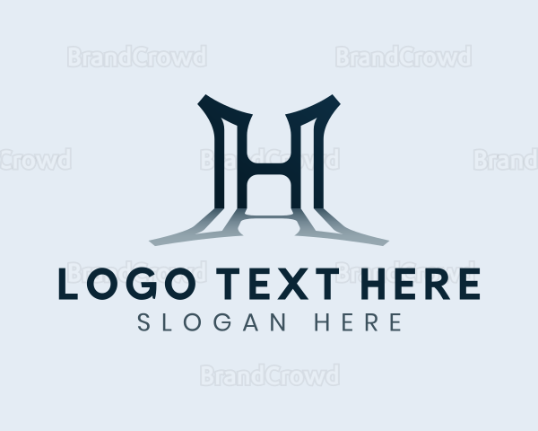 Startup Business Reflection Letter H Logo