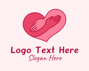 Hugging - Dating Heart Hug logo design