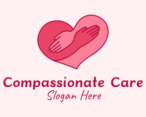 Caring - Dating Heart Hug logo design