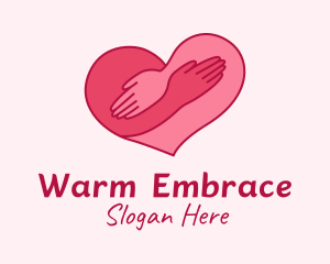 Hug - Dating Heart Hug logo design