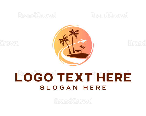 Beach Resort Travel Logo