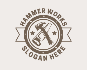 Hammer - Saw Hammer Carpentry logo design