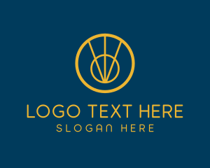 Pendant - Golden Abstract Symbol logo design