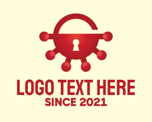 Unlock - Red Virus Unlocked logo design