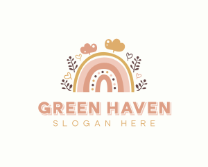 Boho Rainbow Nursery logo design