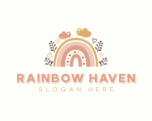 Boho Rainbow Nursery logo design