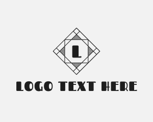 Lodging - Geometric Art Deco logo design