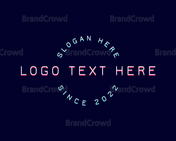 Round Neon Tech Logo