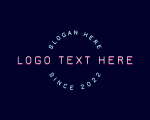 Cyberspace - Round Neon Tech logo design