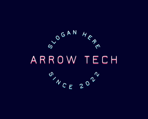 Round Neon Tech logo design