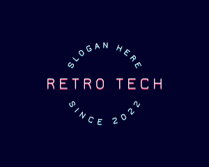 Round Neon Tech logo design