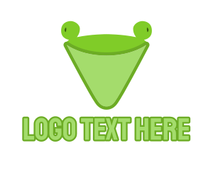 Frog - Abstract Green Frog Cone logo design