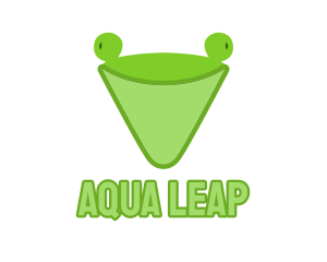 Amphibian - Abstract Green Frog Cone logo design