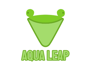 Abstract Green Frog Cone logo design