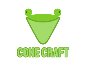 Abstract Green Frog Cone logo design