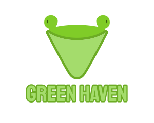 Abstract Green Frog Cone logo design