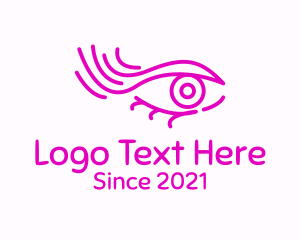 Eye Clinic - Pink Eye Outline logo design