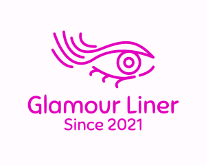 Eyeliner - Pink Eye Outline logo design