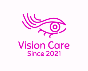 Optometrist - Pink Eye Outline logo design