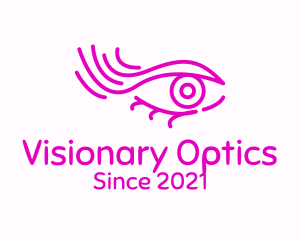 Optometry - Pink Eye Outline logo design