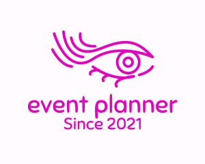 Makeup - Pink Eye Outline logo design