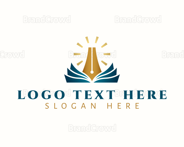 Writer Book Pen Logo