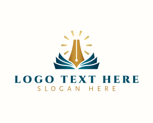 Poet - Writer Book Pen logo design