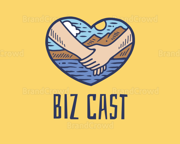 Couple Beach Vacation Logo