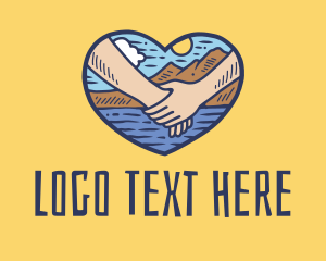 Heart - Couple Beach Vacation logo design