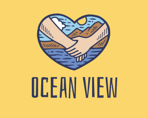 Couple Beach Vacation logo design