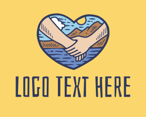 Romantic - Couple Beach Vacation logo design