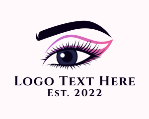 Eyelashes - Glamorous Eye Makeup logo design
