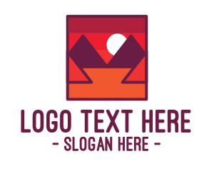 Mountain - Red Desert Mountain logo design