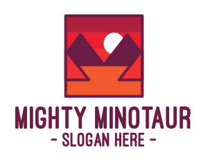 Red Desert Mountain logo design